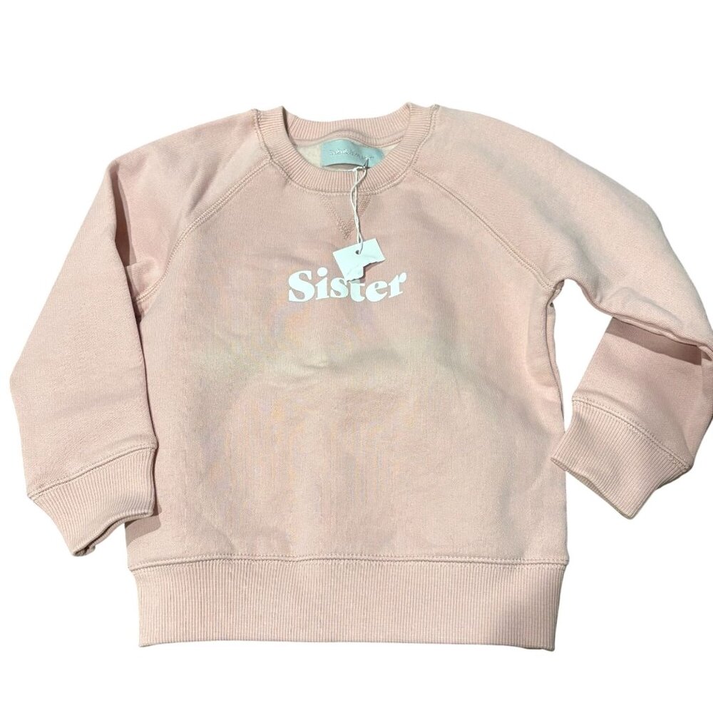 Pink Chicken "SISTER" Pink Sweatshirt Crewneck Cotton Blend Size 2T NWT